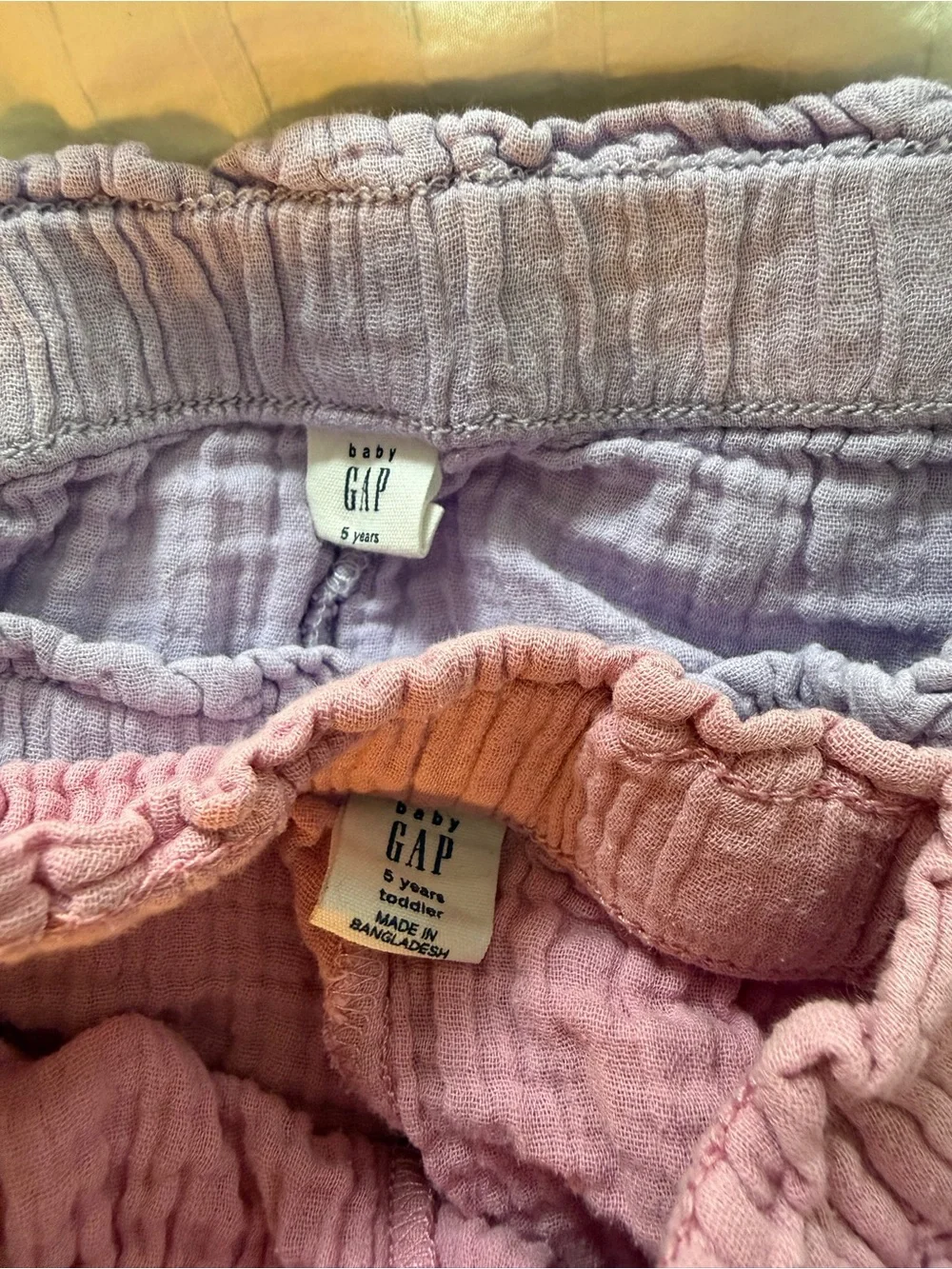 Gap Baby Textured Gauze Shorts Set - Lavender and Dusty Rose
